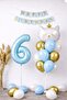 6 Year Old Cat Themed Birthday Balloon Set – Blue Gold Concept