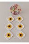 Colorful Gift Hand Knitted Cotton Square Daisy Motif 8X8 cm Pack of 101