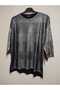 1st quality knitwear, shiny, three-quarter sleeve, relaxed fit, cotton sweater - 4