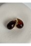 Gold Color Brown Earrings (2.5 cm) - 2