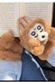 Plush Brown Teddy Bear Fingerless Gloves – Soft Textured, Warm, and Adorable Design - 3