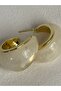 Gold Color Cream Earrings (2.8 cm) - 2