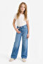 90's Wide Leg Blue Girls' Jean Pants G4648A8/Nm39 - 2