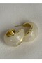Gold Color Cream Earrings (2.8 cm) - 3