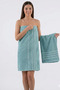 2-Piece Luxury Bath & Hand Towel Set |   100% Cotton Soft Textured Striped |   Hamam Seti | - 5