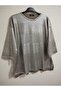 1st quality knitwear, shiny, three-quarter sleeve, relaxed fit, cotton sweater