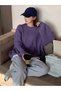 Women's Purple Thessaloniki Knitted Crew Neck Oversize Casual Knitwear Sweater - 2