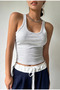 Women's Gray Camisole Fabric Wide Strap Crop Blouse - 3