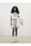 Seray New Season Crew Neck Printed Crop Women's Sports T-Shirt - 2