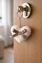 Handmade Knitted Beige Heart Keychain