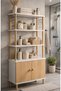 Bathroom Organizer Bathroom Cabinet with Doors Multi-Purpose Cabinet 3 Tiers - 2