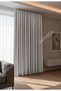 Modern Series Plain Pleated Velvet Textured Background Curtain Stone Color - 3