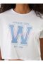 Seray New Season Crew Neck Printed Crop Women's Sports T-Shirt - 3