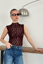 Zero Sleeve Lace Blouse - Burgundy |   D2750