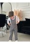 Gray Overalls Set with Shirt and Bow Detail for Baby Boy and Child - 5