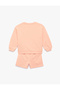 Cotton Long Sleeve Crew Neck Sweatshirt and Shorts Set - Set of 2 - 4