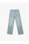 High Waist Long Straight Leg Denim Trousers - Longer Straight Fit Jeans - 4