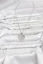 Lucky Women's Necklace with Zircon in Silver Steel Chain for Elegant Necks