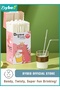 200PCS Disposable Drinking Straws, Plastic Flex Straws, Individually Wrapped Clear Straws, 21cm Long