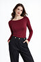Women's Boat Neck Long Sleeve Blouse - 5