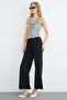 Elastic Waist Pleated Palazzo Trousers - 4