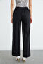 Elastic Waist Pleated Palazzo Trousers - 8