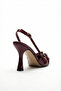 Patent Leather Pointed Toe 9 cm Heeled 3 Buckle Women's Shoes - 2