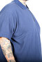 Mode XL Large Size Men's Zippered Polo Collar T-Shirt 25319 Indigo - 3