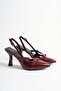 Patent Leather Pointed Toe 9 cm Heeled 3 Buckle Women's Shoes
