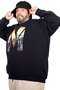 سويت شيرت رجالي مقاس كبير من Mode XL برقبة دائرية U25807 باللون الأزرق الداكن - 2