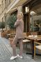 Cotton Corded Fabric Women's Blouse and Pants Two-Piece Set - 4