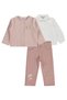 Civil Girls Pants Jacket Embroidered 3-Piece Set for 2-5 Years - Powder 5-6 Years - 3