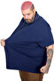 Mode XL Large Size Men's Zipper Polo Collar T-Shirt 25320 Indigo - 3