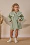 Girl's Baby Collar Muslin Dress with Bag Green - 2