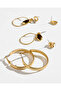 Women Gold Embellished Earrings Set (6 Pairs) - 3