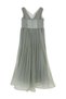 Beli Stone Feathered Evening Dress for Ages 6-14 - Green 10-11 Years Old - 2