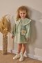 Girl's Baby Collar Muslin Dress with Bag Green - 3