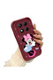 Redmi Note 14 Pro Plus+ 5g Compatible Claret Red Silicone Shockproof Lens Protected Mickey Pattern Case - 3