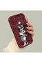 Realme C25Y/C21Y Compatible Claret Red Silicone Shockproof Case with Lens Protection and Mickey Pattern