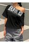 Black Lettering White Berlin Printed Off-Shoulder Single Jersey Combed Cotton T-Shirt - Wearable Design on Both Front and Back - 4