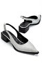Women's Stylish Pointed Toe Heeled Shoes – Comfortable Thick Heel – Casual & Special Occasion Silver - 2