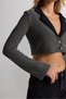 Long Sleeve Jacket Collared Crop Knitted Jacket - 4