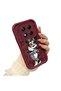 Redmi Note 14 Pro Plus+ 5g Compatible Claret Red Silicone Shockproof Lens Protected Mickey Pattern Case - 3