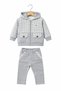 Baby Boy Plaid Detailed Hooded Zippered 3-Piece Set - 2