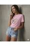 Heart and Tulips Printed Women's Crew Neck Tshirt - 3