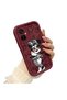 Tecno Camon 19 Neo Compatible Claret Red Silicone Shockproof Lens Protected Mickey Pattern Case - 3