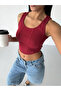 Women's Burgundy Camisole Crop Blouse