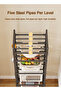 6-Tier Metal Kitchen Storage Rack with Wheels, Rolling Pantry Shelves Organizer - 4