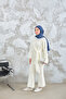 Women's Side Tie Detailed Knitwear Set Ecru - 3