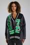 Women's Knitwear Denim Fabric Garnished Design Jacket Cardigan